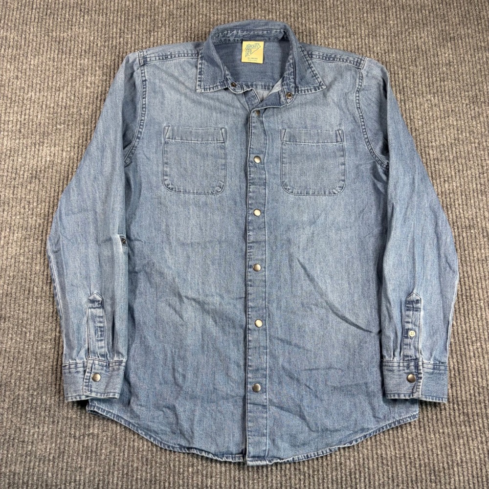 Thereabouts‎ Shirt Boys XL 18-20 Denim Button Up Long Sleeve Light Wash Blue